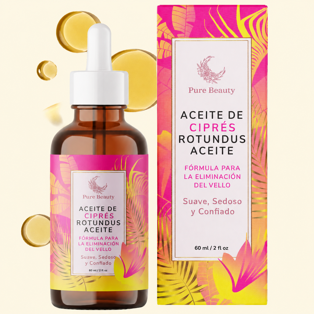 PureBeauty - Aceite de Ciprés Rotundus Reducción de Vello Corporal