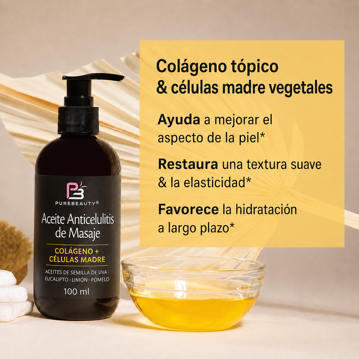 Purebeauty - Aceite Anti Celulitis con Colágeno