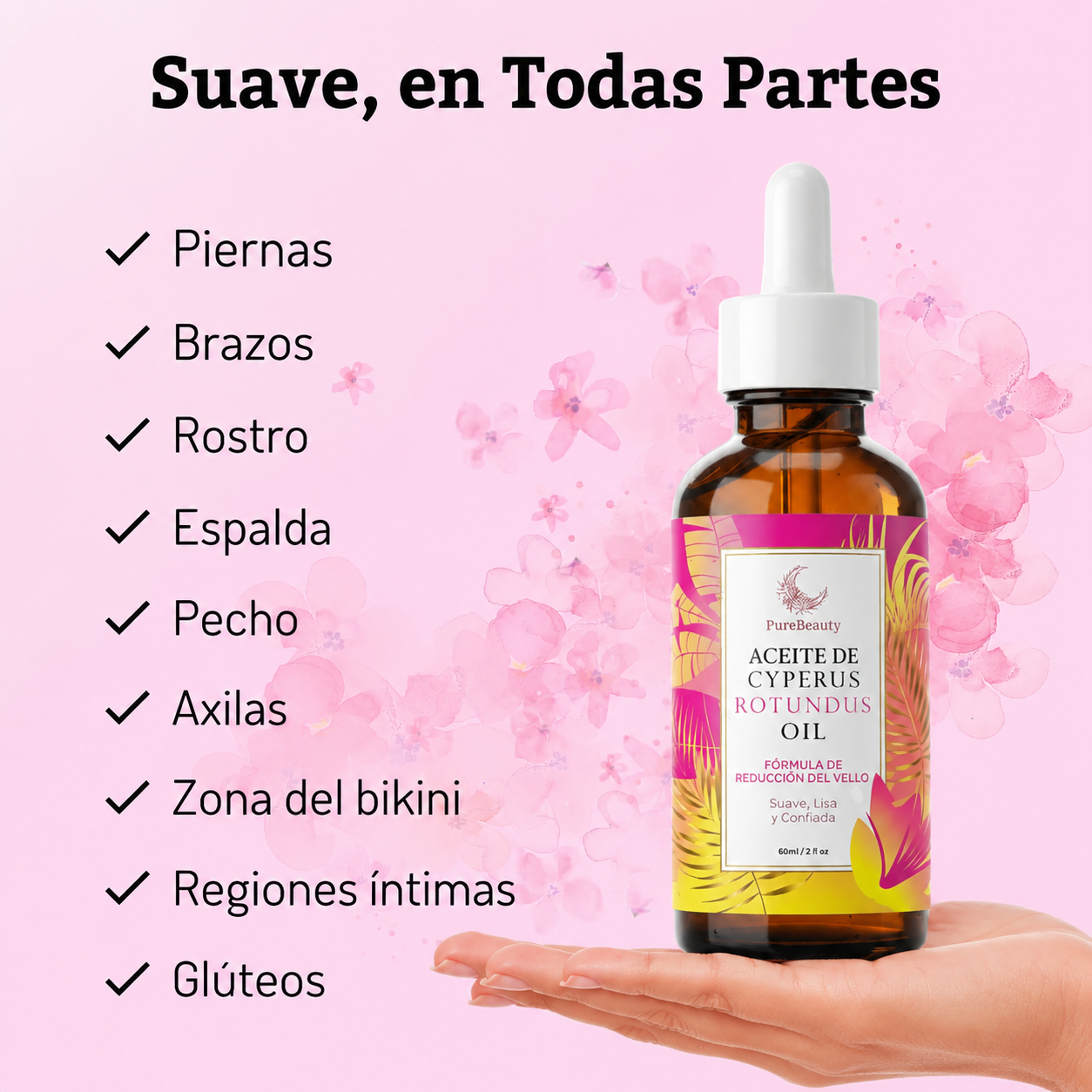 PureBeauty - Aceite de Ciprés Rotundus Reducción de Vello Corporal