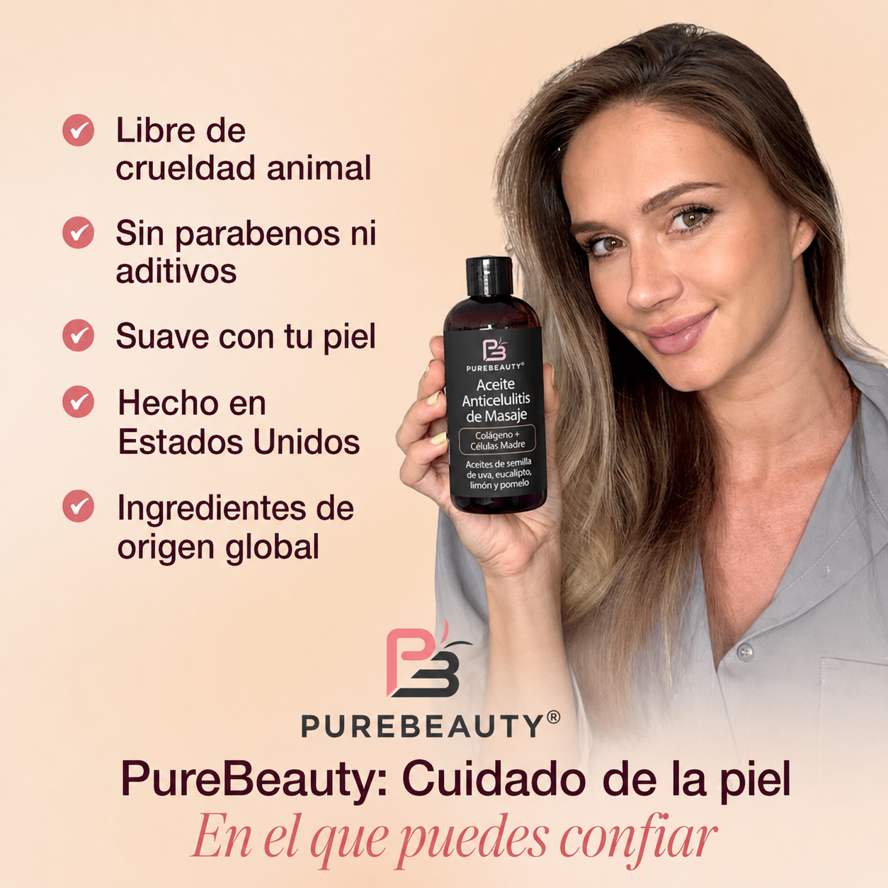 Purebeauty - Aceite Anti Celulitis con Colágeno